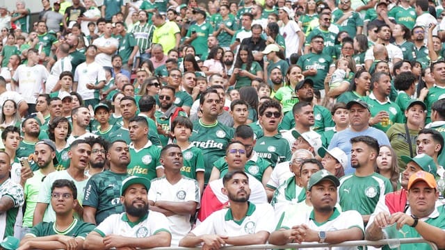 Torcida do Palmeiras no Mané Garrincha (Foto: Lucas Magalhães)