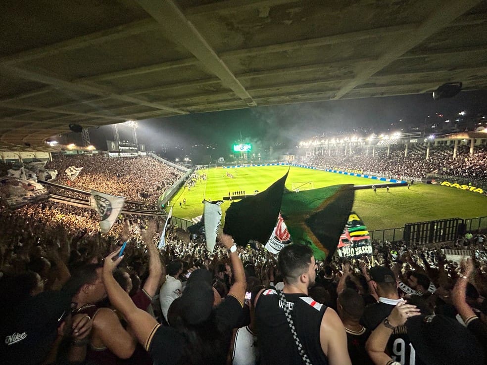 Torcida do Vasco em jogo em São Januário nesta temporada — Foto: Marcelo Braga