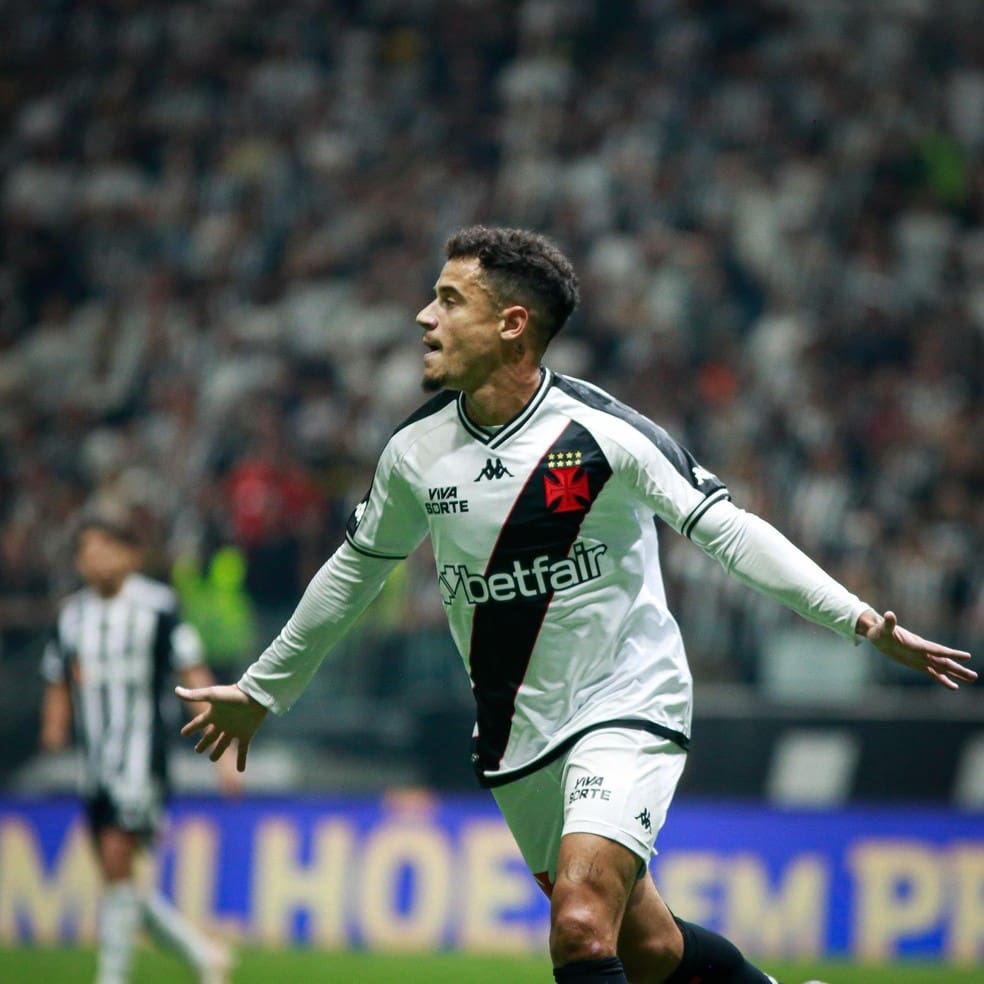 Philippe Coutinho comemora gol em Atlético-MG x Vasco — Foto: Matheus Lima/Vasco