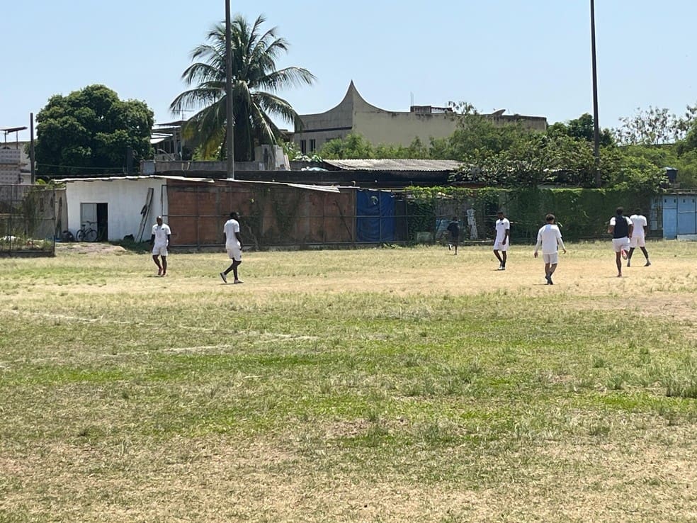 Treino do Rio de Janeiro, clube que Jomar defende — Foto: Emanuelle Ribeiro