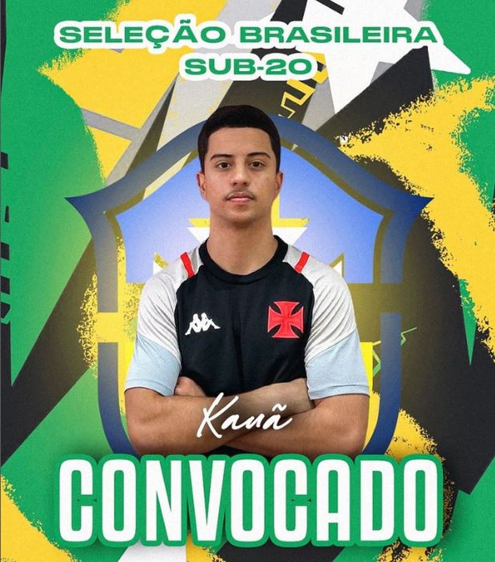 Kauã, ala do Vasco, convocado para a seleção brasileira sub-20 — Foto: Reprodução