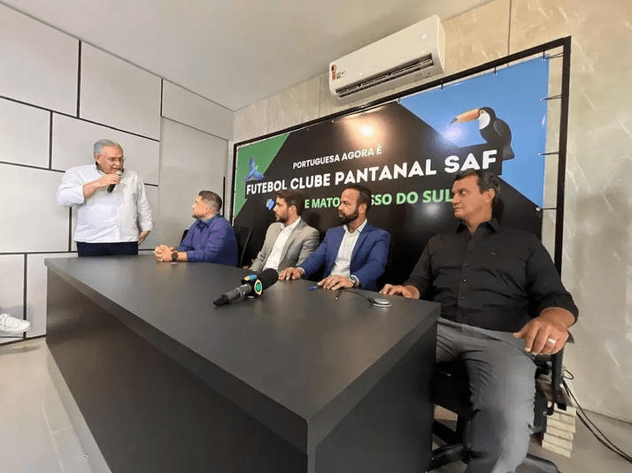 Entrevista coletiva de apresentação do Futebol Clube Pantanal SAF (Foto: Divulgação)