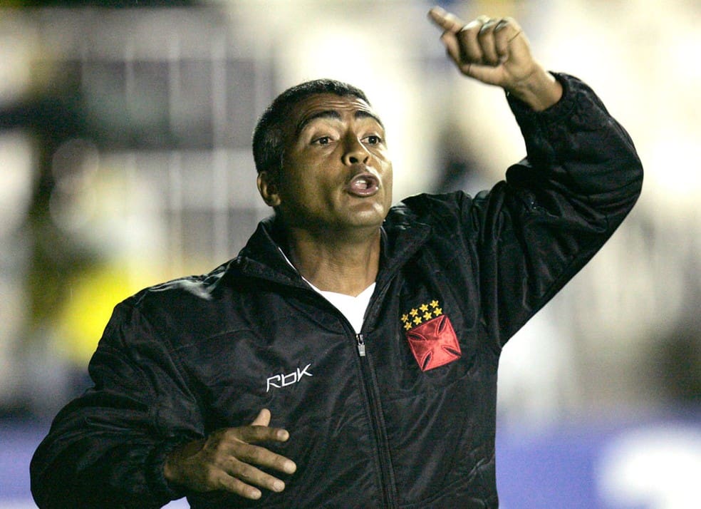 Romário como treinador do Vasco em 2008 — Foto: Agência Reutes