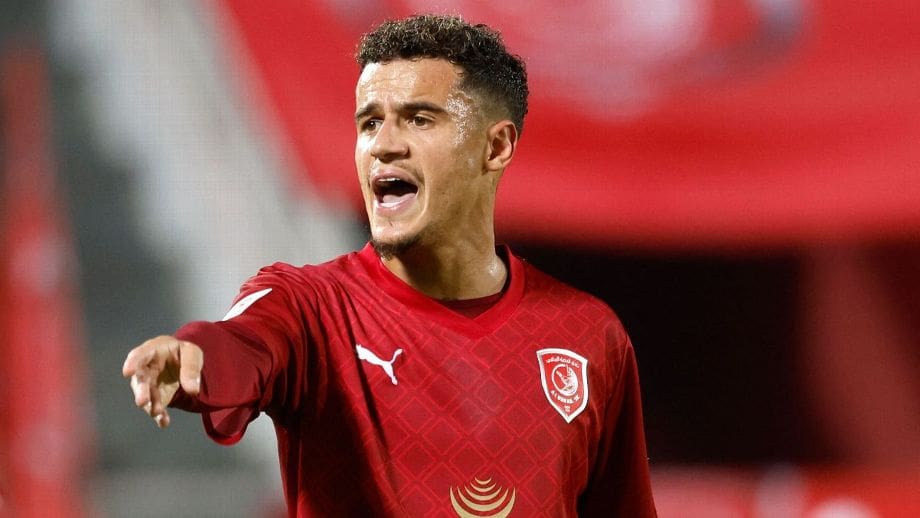 Philippe Coutinho em ação pelo Al Duhail, do Qatar KARIM JAAFAR/AFP via Getty Images