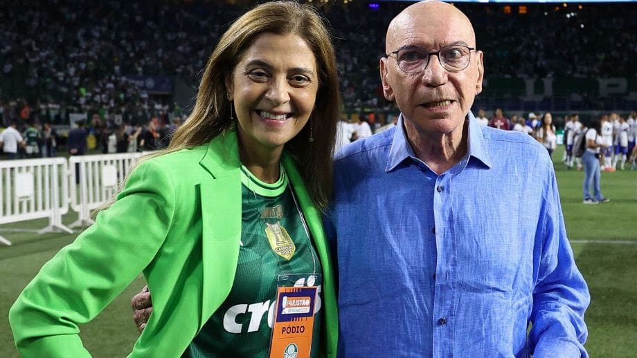 José Roberto Lamacchia e Leila Pereira comemoram título brasileiro do Palmeiras Cesar Greco/Palmeiras/by Canon